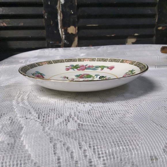 Porcelain Decorative Dessert Plate with Pink Floral Motif - Picture 9 of 12